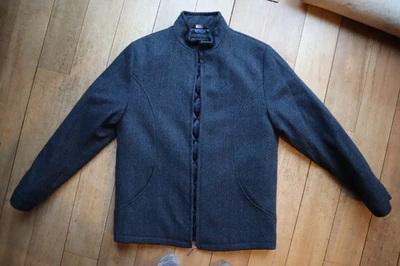 Куртка на молнии спереди с подкладкой Blue Herringbone шерстяная смесь EMERALD ISLES WEAVING 42 или L - Изображение 1 из 4