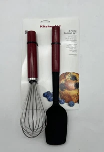 KitchenAid 2 Piece Red Baking Set-Utility Whisk & Silicone Spatula - Picture 1 of 2