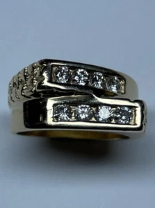 14K Gelbgold Crossing Channel Set 0,80 Tcw Diamant Ring, Größe 7 - Bild 1 von 9