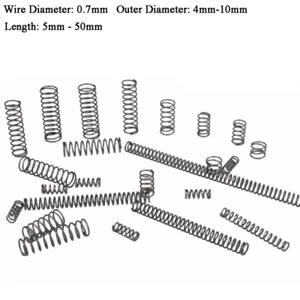 Spring Steel Compression Springs Pressure Spring Wire Dia 0.7mm Length 5mm-50mm - Picture 1 of 7