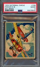 1934 R136 National Chicle Sky Birds #108: FOKKER D8 (PSA 2 GD) Last Card In Set