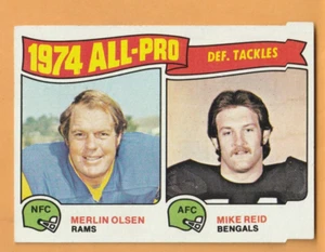 Merlin Olsen Mike Reid 1975 Topps #215 Cincinnati Bengals Los Angeles Rams - Imagen 1 de 2