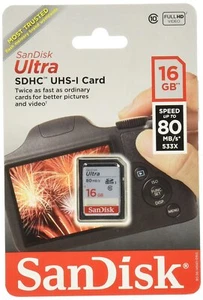 Sandisk Ultra SDHC GB MB/s c10 Flash Memory Card (sdsdunc-016g-gn6in – vc-016g – - Picture 1 of 2