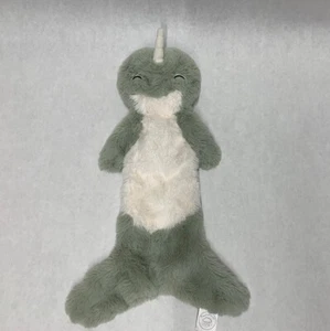 Slumberkins Narwhal Lovey Sage Seafoam verde bianco peluche coperta di sicurezza 16" - Foto 1 di 16