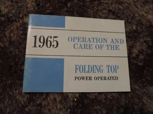 1965 Operation and Care of Folding Top Power Operated 2nd Edition book - Picture 1 of 7