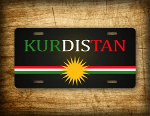 Kurdish Flag License Plate Kurdistan Alaya Rengîn Kurds Flag Auto Tag - Picture 1 of 5