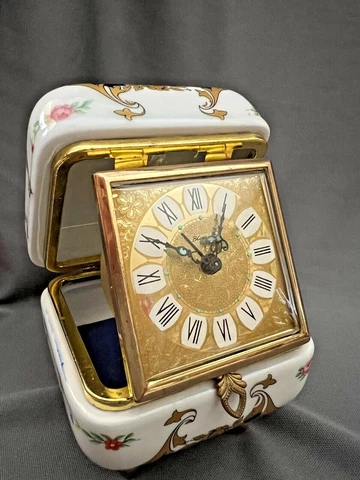 Vintage Blessing Alarm Clock Housed in Beatuful Porcelain Case Cover