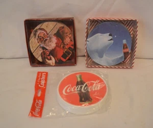 Lot of 3 Coca Cola Coaster Sets Coke Christmas Santa Polar Bear 28 Total NEW - Picture 1 of 4