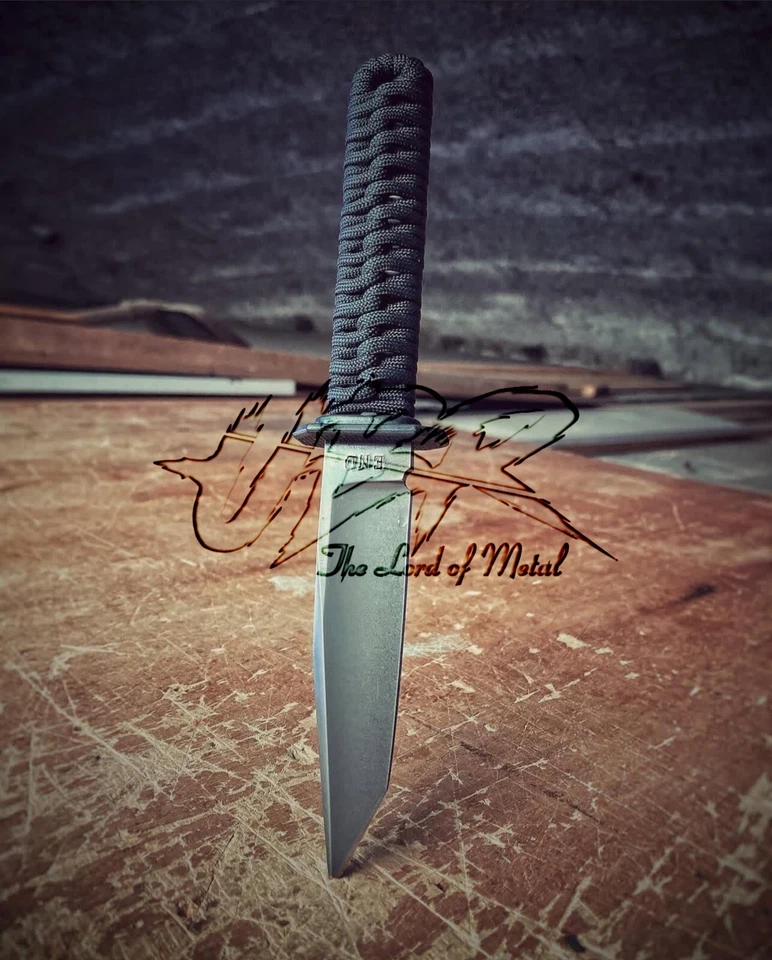UBR CUSTOM HANDMADE HIGH CARBON STEEL HUNTING NINJA KNIFE WITH LEATHER SHEATH  - Image 1 of 1