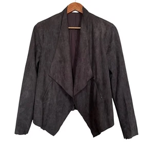 Victoria + Sophia Women’s Sz S Open Draped Front Faux Suede Lined Jacket - Picture 1 of 8