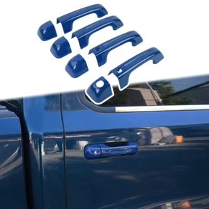 4PCS Blue For 2019-2023 Dodge Ram 1500 Door Handle Covers Trim W/2 Smart Keys US - Picture 1 of 9