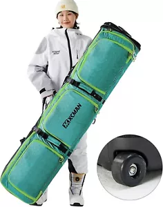 Padded Snowboard Bag with Wheels Adjustable Length 63 75In Padded Bag for Air Tr - Picture 1 of 6