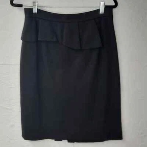 Antonio Melani Black Peplum Pencil Skirt Size 6 - Picture 1 of 6