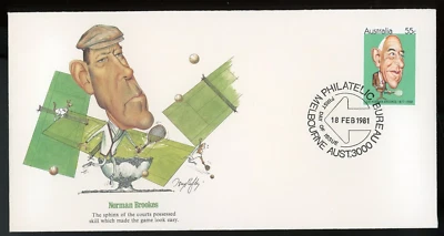 AUSTRALIA 1981 FIRST DAY COVER, SPORTS IN AUSTRALIA, NORMAN BROOKES  !! N42 - Image 1 of 2