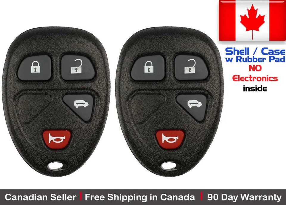 2 New Replacement Keyless Remote Key Fob For GM KOBGT04A 15788021 15100812 Shell - Image 1 of 1