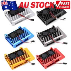 Aluminum Alloy Case with Dual Cooling Fan Armor Case for Raspberry Pi 4 Model B - Zdjęcie 1 z 18