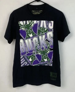 Milwaukee Bucks T Shirt NBA Mitchell & Ness Hardwood Classics Men’s Small - Picture 1 of 5