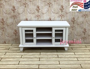 1/12 TV Stand Furniture Dollhouse Miniature White Wooden Cabinet Living Room Toy - Picture 1 of 7