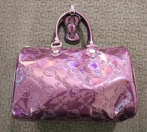 Sanrio Hello Kitty Purse Plum Purple Embossed Patent Bag Y2K - Picture 1 of 12