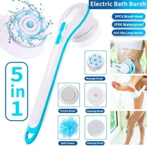 New 5 Heads Electric Bath Shower Spinning Spa Brush Body Back Massage Cleaning - Picture 1 of 10