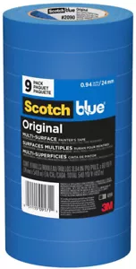 Painters Tape 0.94 in. x 60 yds. Scotch Blue Original Multi Surface 9 Pack New - Picture 1 of 12