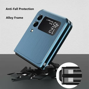 For Samsung Galaxy Z Flip 3 5G Magnetic Brushed Metal Case Aluminum Alloy Frame - Picture 1 of 18