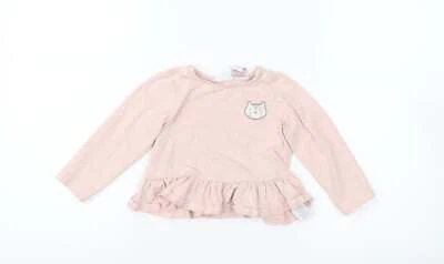 Camiseta básica manchada rosa 100 % algodón talla 12-18 meses tripulación Foto 1 de 4