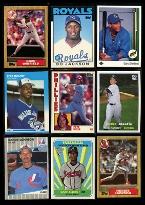 Lote de 100 Bo Jackson Fred McGriff novato Pete Rose Reggie Jackson Winfield Tiffany Foto 1 de 4