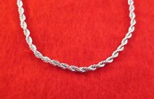 30 INCH 14KT WHITE GOLD EP 3MM ROPE CHAIN NECKLACE