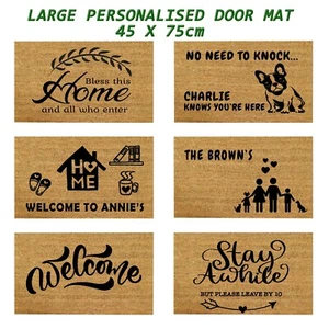 LARGE Personalised Doormat 45 x 75cm Welcome Entrance Mat Custom Prints - Picture 1 of 19