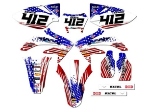 2008-2018 CRF 450 X MERICA Usa Senge Graphics Kit Compatible with Honda - Foto 1 di 10