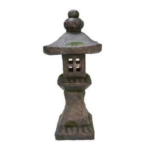 27 in. Grey Stone Pagoda Lantern Garden Statue - Picture 1 of 5