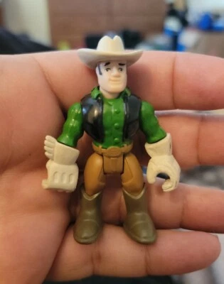 John Deere Gear Force Farmer Tomy 3" Figure Toy Cowboy Rancher Man Mini C77 EUC  - Image 1 of 4