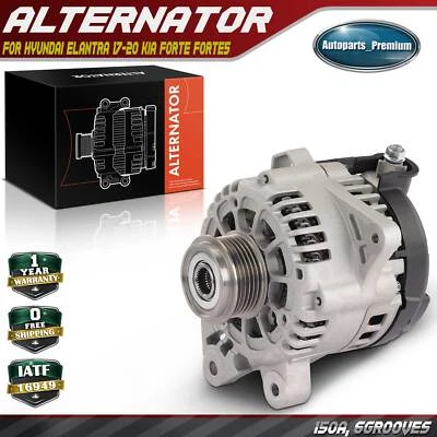 Alternador para Hyundai Elantra 17-20 Kia Forte Forte5 2.0L 150A 12V CW 6 ranuras Foto 1 de 4