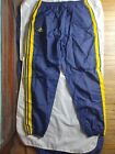 Vintage Y2K Adidas Track Pants Blue Yellow Stripes Men's Size Large L Ankle Zip 