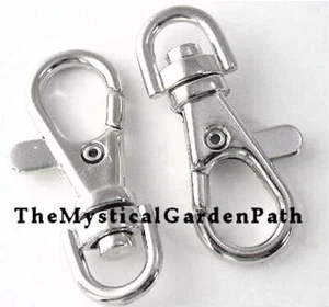1, 12 OR 100 Silver Imitation Rhodium 18x39mm Lobster Claw Swivel Clasps Clips - Picture 1 of 7