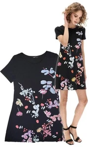 Abito donna DESIGUAL medio artistico floreale nero floreale swing CICERONE ABITO S/S - Foto 1 di 5