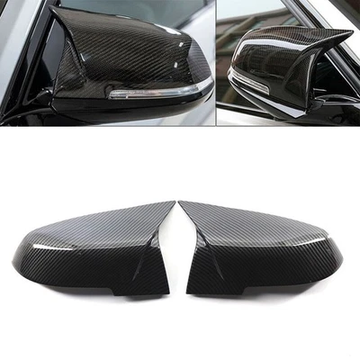 Pair Rearview Mirror Cover Caps For BMW 1 2 3 4 Series X1 M2 I3 I3S Carbon fiber - Изображение 1 из 4