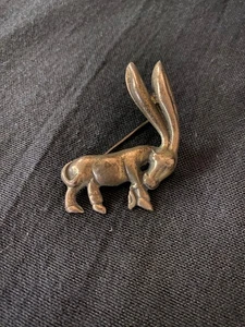 Sterling Silber Mexiko langes Ohr Esel Maultier Brosche Anstecknadel 2" - Bild 1 von 3