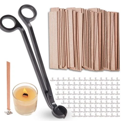 200Pcs Wooden Candle Wicks,Wood Candle Wicks 5.1 x 0.5 Inch Smokeless Natural... - Image 1 of 4