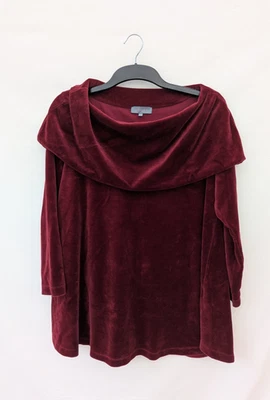 Sahara Blouse Womens Small Velvet Cowl Neck Tunic Satin Pullover Evening Party - Image 1 of 4