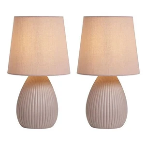 BHS Freya Teardrop Set Of 2 Ceramic Dusky Pink Table Lamps - Picture 1 of 6