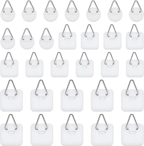 30 Pcs Adhesive Picture Hanger, Adhesive Hooks for Hanging Pictures without Nail - Picture 1 of 12