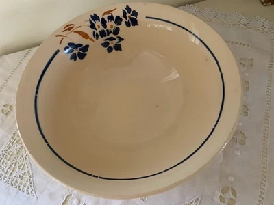Ancien Grand Saladier Badonviller Fleurs Bleues Vintage Années 30 - Photo 1/4