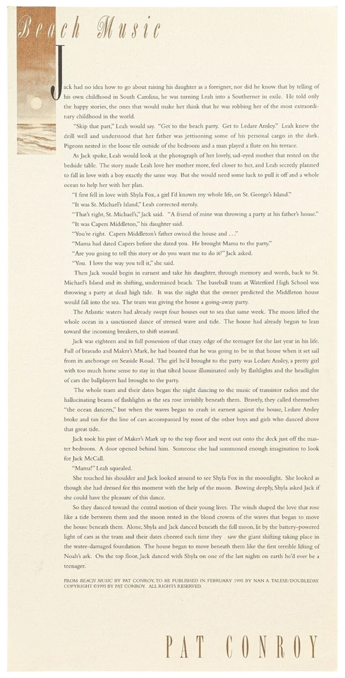 Pat CONROY / Broadside Beach Music 1st Edition 1995 Foto 1 de 1