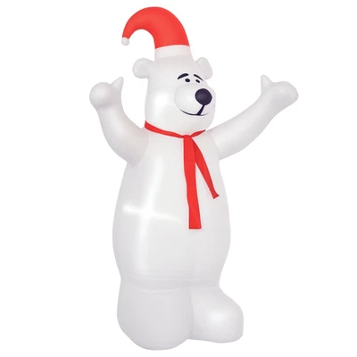 HOMCOM 6ft Tall Outdoor Inflatable Bear Lighted Airblown Christmas Lawn Décor — 第 1/4 张图片