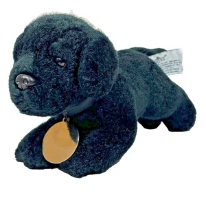 Russ Berrie Black Lab Dog Plush Puppy Stuffed Animal - Picture 1 of 24