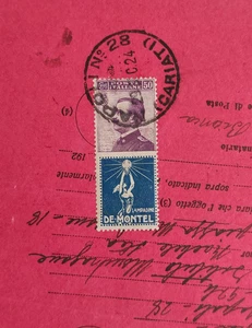 regno 1924 pubblicitario de montel 50 c ricevuta ritorno agenzia napoli n 28 - Foto 1 di 15