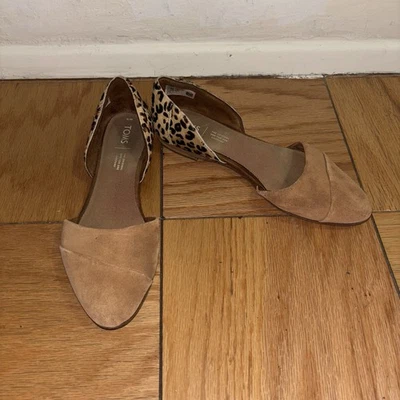 Toms Para Mujer D’Orsay Jutdsa Plano Marrón Gamuza Estampado Leopardo Cabello Carmelo Talla 6 M Foto 1 de 4