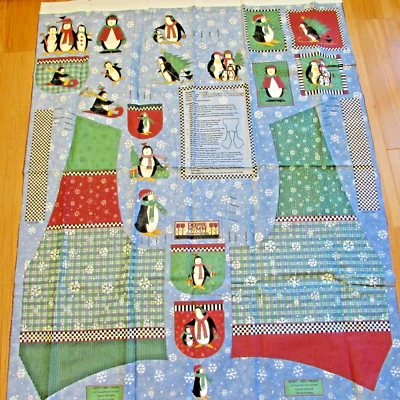 Debbie Mumm SSI -Mumms the Word tela patrón chaleco pingüinos 1 panel franela Foto 1 de 4